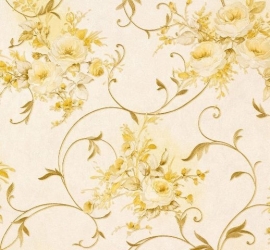 Romantica bloemen behang beige groen AS 30420-6