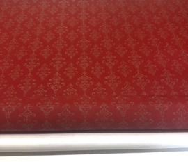 Rood goud barok behang met goude glitter