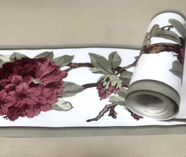 Rand met Hortensia's in Rood en Wit:Romantische Charme 8688-31