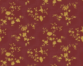 Behang rood goud bloemetjes 95485-4