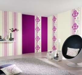 barok roze wit behang Rasch Brooklyn 773583