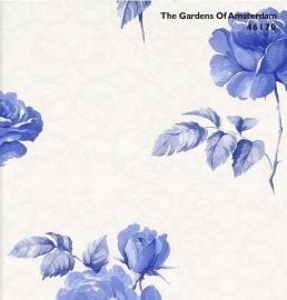 BN The Gardens of Amsterdam 46170 off-white beige blauw bloemen behang