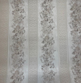 AS Creation Villa Rosso Behang 95929-2 – Engelse Bloemen – Beige / Crème Satijn Vinylbehang