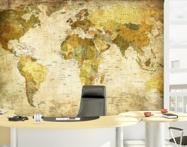 Mantiburi wereldkaart Fotobehang World Map 255