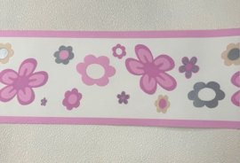 meisjes behangrand rose bloemen retro