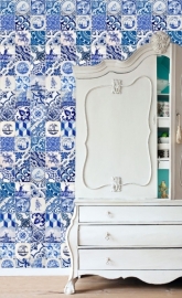 Esta Home Ginger Wallpaper XXL delft blue 158001