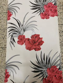 rood bloemen behang 9708-06