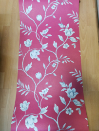 bloemen behang roze grijs modern 23624-61