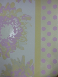 788815 geel roze modern bloemen behang
