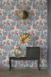 Bloemen behang blauw rose 34075-3