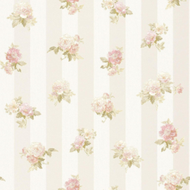 Bloemen Behang Crème Roze met Glitter AS Romantica 30447-1