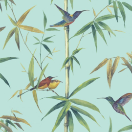 Behang met bamboe en kolibri's G56411  Global Fusion