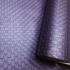 Paars Vliesbehang Metallic Ruit – Trendy Design – Rasch 874054