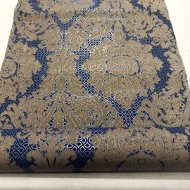 Velvet blauw goud barok behang  klassiek vintage