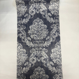 verouderd behang barok marine blauw Vintage