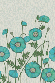 Eijffinger Rice 2 Wallpower 383610 Poppies Turquoise