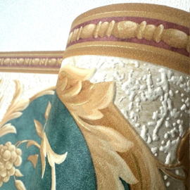 klassiek behangrand groen creme