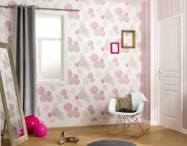 Modern bloemen vlies behang 95219-2