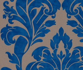 Blauw barok behang vlies 546415