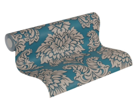 Barok behang blauw 36898-5