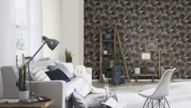 Taupe retro behang 10216-15