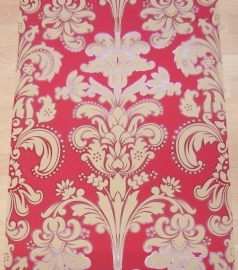 rood goud vinyl barok behang 9698-30