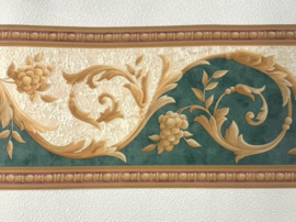 klassiek behangrand groen creme