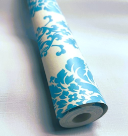 barok behang trendy vintage blauw wit