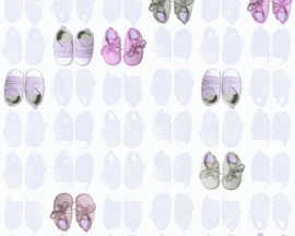 roze baby schoentjes behang 35862-1