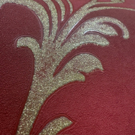 Glitter rood goud vlies behang  Diamond Dust 450545