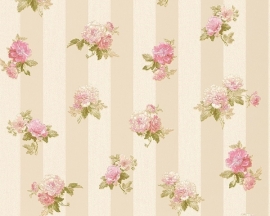 Behang Bloemen crème roze AS Romantica 30447-4