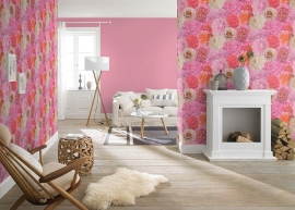 bloemen rozen vinyl 3d behang 855814