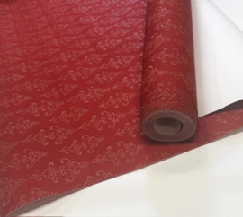 Rood goud barok behang met goude glitter