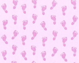 baby roze voetjes behang 35863-3