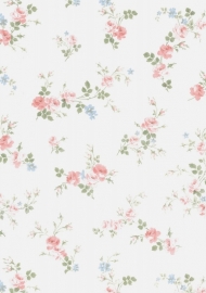 dollhouse 68817 blauw roze wit bloem stijlvol behang