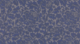 5784-44 klassiek hermitage bloemetjes behang 3D effect blauw vlies behang