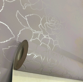 lila behang bloemen glim trendy