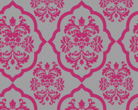 barok behang roze grijs 95224-3