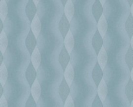 Retro behang blauw 35604-2