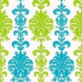 groen blauw wit barok behang 27