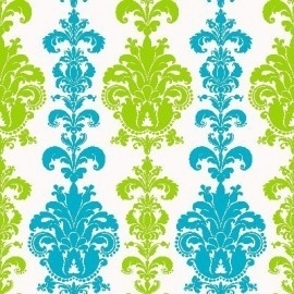 groen blauw wit barok behang 27