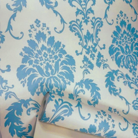 barok behang trendy vintage blauw wit