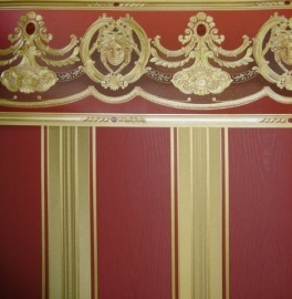 rood goud  klassiek  versace behangrand 138745