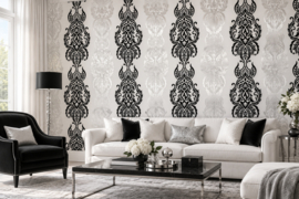 Zwart wit barok behang stijl en sfeer 40870