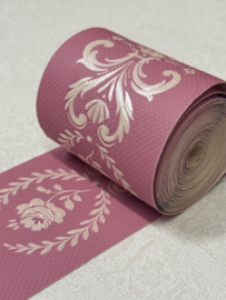 Oud roze sierlijke behangrand 5,8 cm breed – 5 meter lang