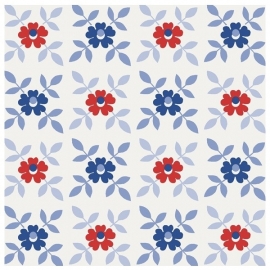 cozz kids 4036 bloemen wit blauw rood  behang