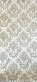Ornamenten behang beige wit 3D effect barok glim