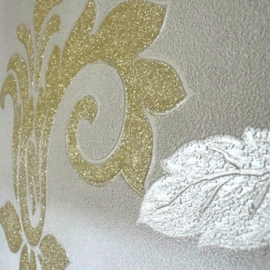 Diamond Dust Vliesbehang 450552 – Linnenlook Nude Goud Glitter – diamant glitters