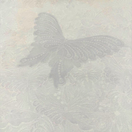 Vlinder behang Glitter lila wit butterfly bloemetjes