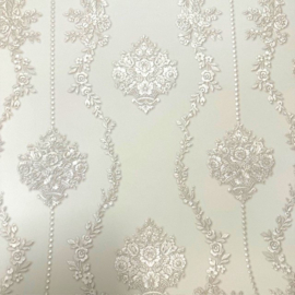 klassiek barok behang beige glans luxueuze uitstraling